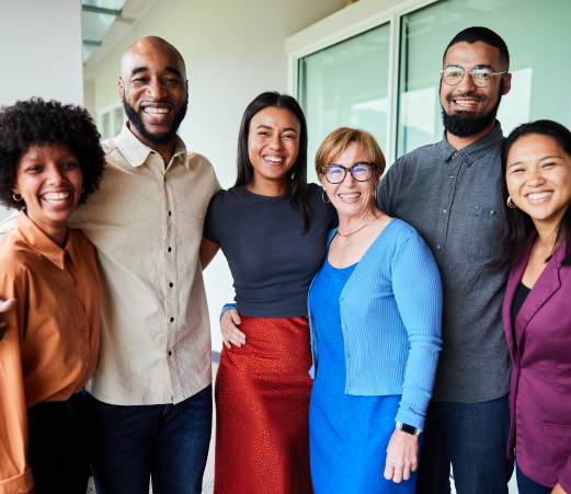 group of professionals smiling